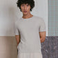 CREW NECK KNIT TEE in ECRU