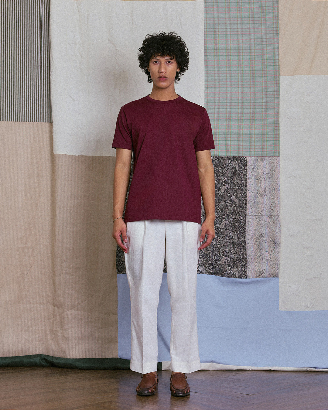 CREW T-SHIRT in BURGANDY