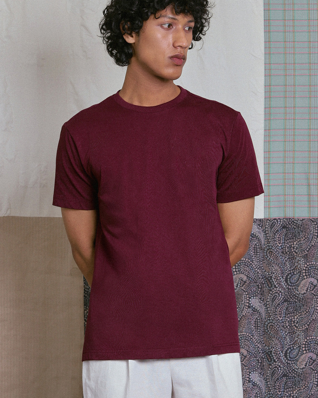 CREW T-SHIRT in BURGANDY