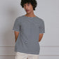 STRIPED BOAT NECK T-SHIRT in NAVY and WHITE