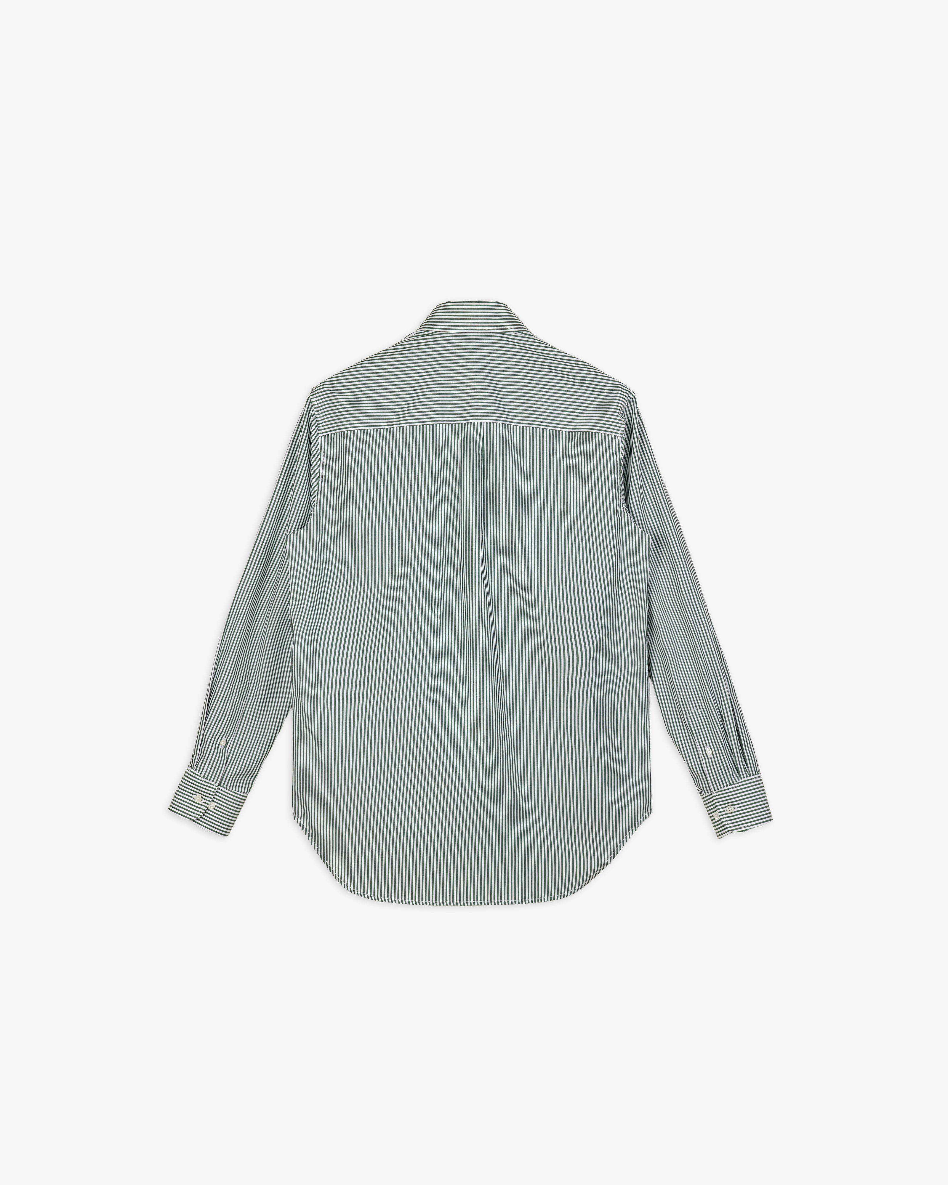 BOTTON DOWN SHIRT in GREEN STRIPE