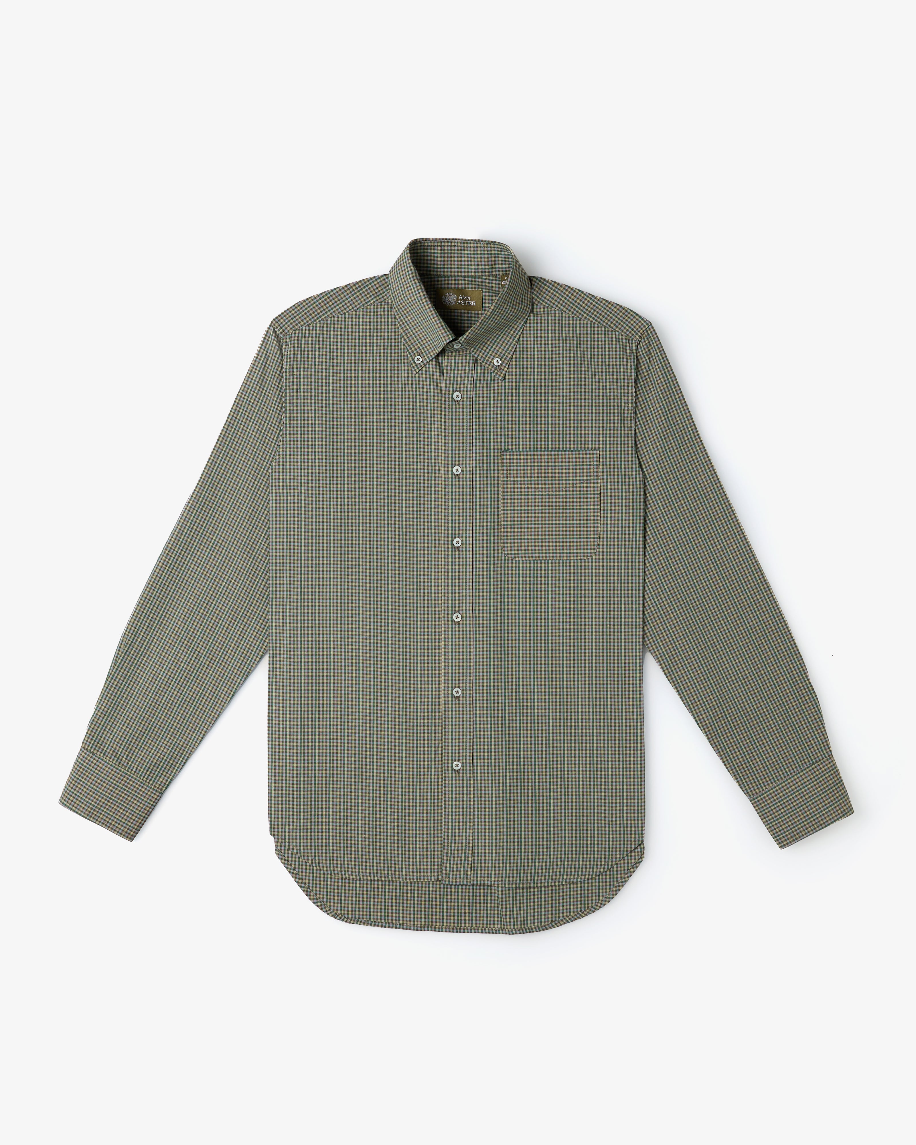 CLASSIC BUTTON DOWN SHIRT in Green Brown Plaid