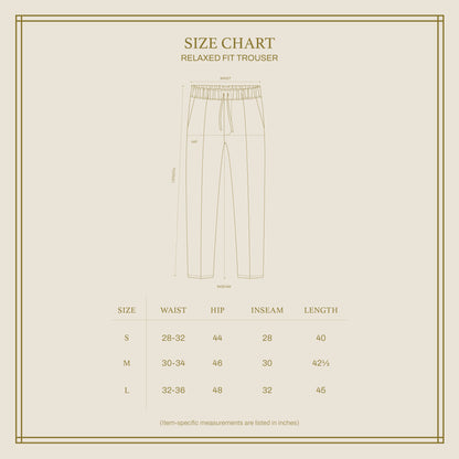 RELAXED FIT TROUSER in OLIVE GREEN LINEN