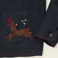 EMBROIDERED BLOUSON JACKET in NAVY LINEN