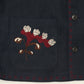 EMBROIDERED BLOUSON JACKET in NAVY LINEN