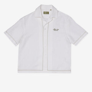 EMBROIDERED BOWLING in OFF WHITE LINEN