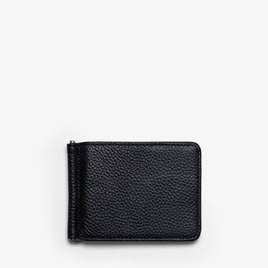 BILL CLIP WALLET in BLACK GRAINED