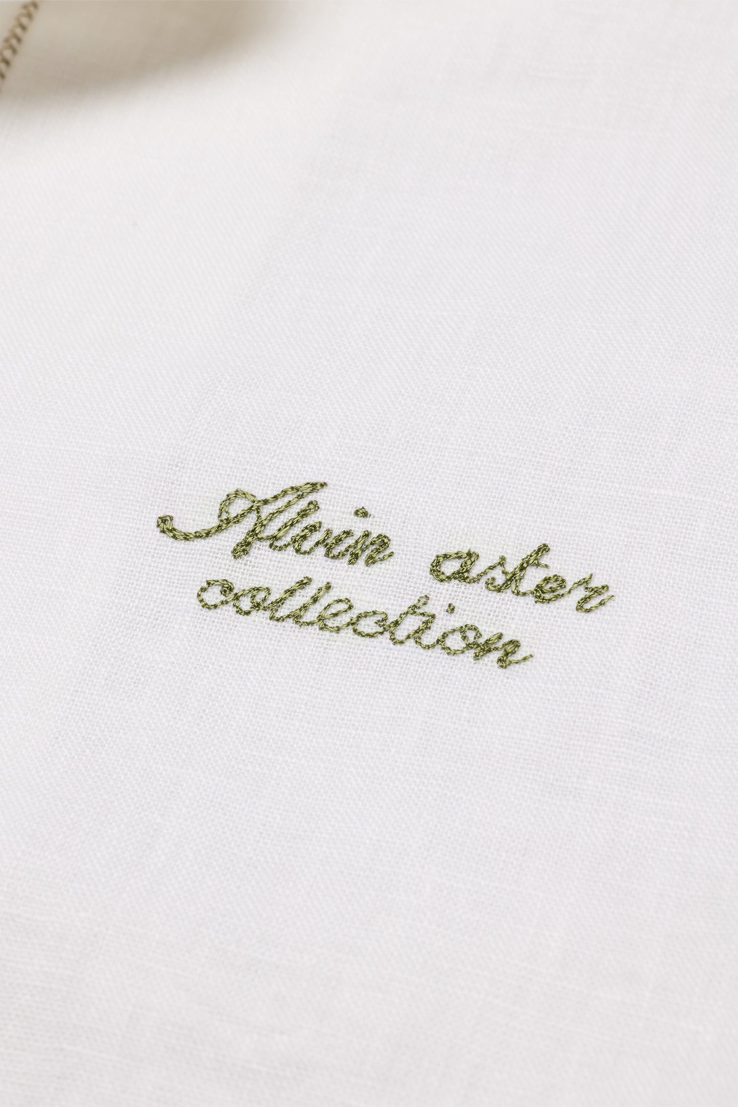 EMBROIDERED BOWLING in OFF WHITE LINEN