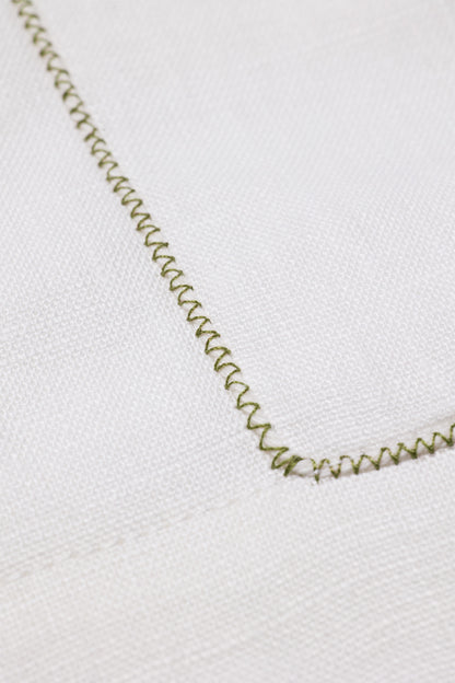 EMBROIDERED BOWLING in OFF WHITE LINEN