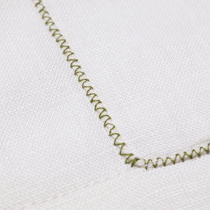 EMBROIDERED BOWLING in OFF WHITE LINEN