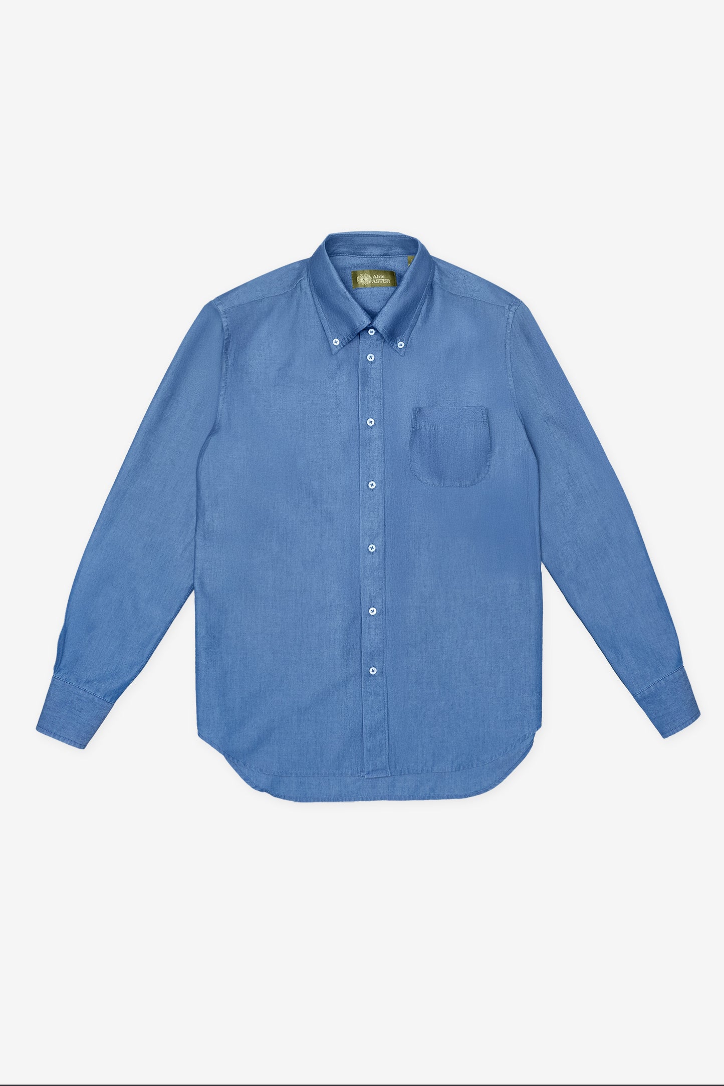 BUTTON DOWN SHIRT in LIGHT DENIM WASHED