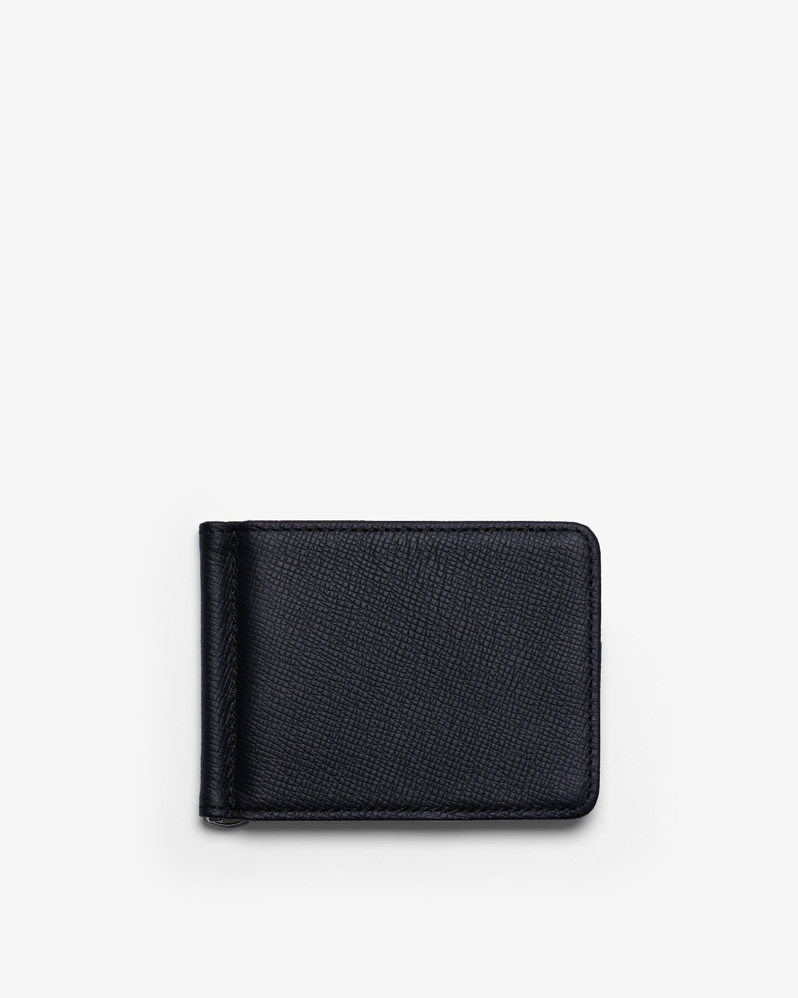 BILL CLIP WALLET in BLACK FINE GRAINED