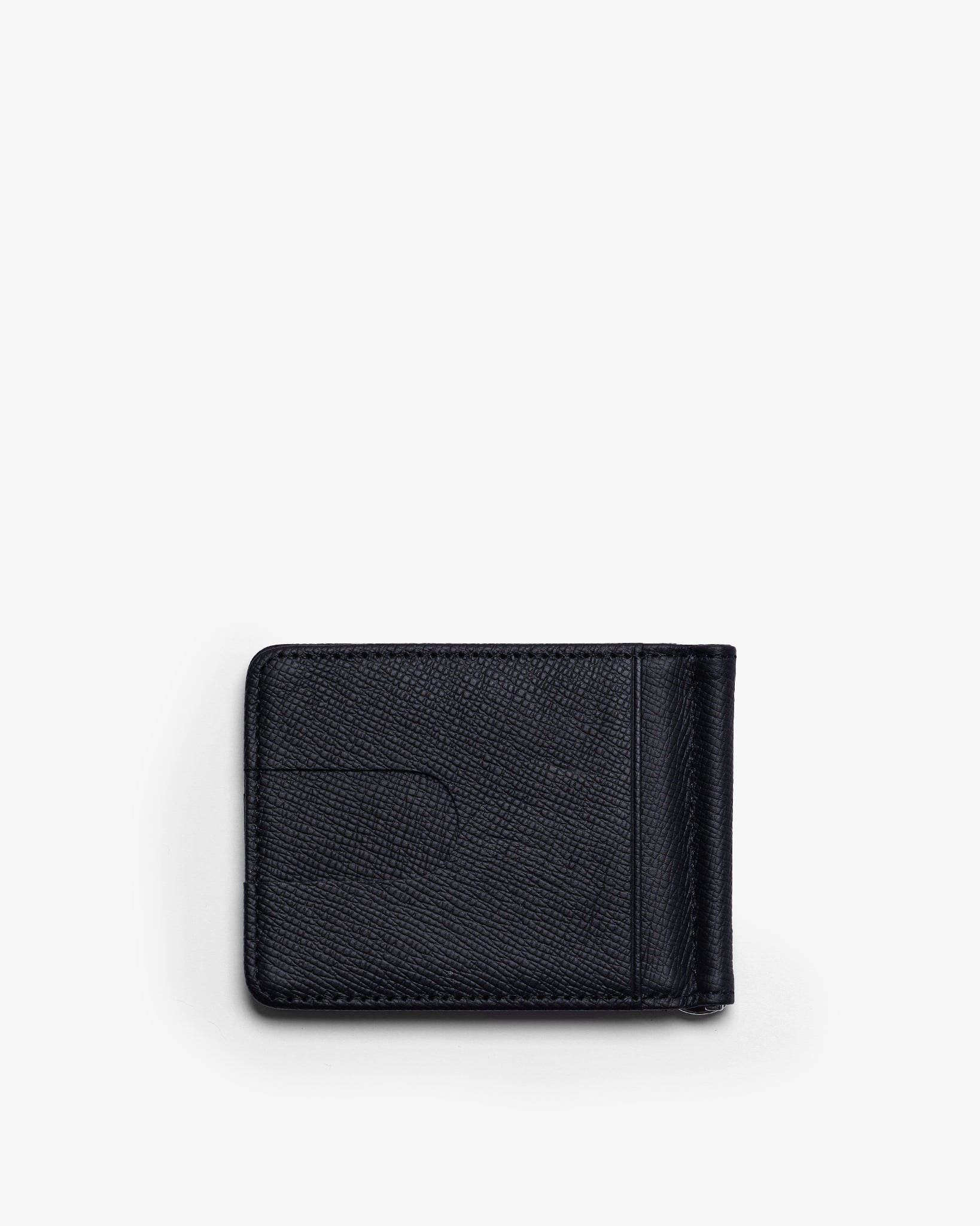 BILL CLIP WALLET in BLACK FINE GRAINED