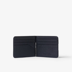 BILL CLIP WALLET in BLACK FINE GRAINED