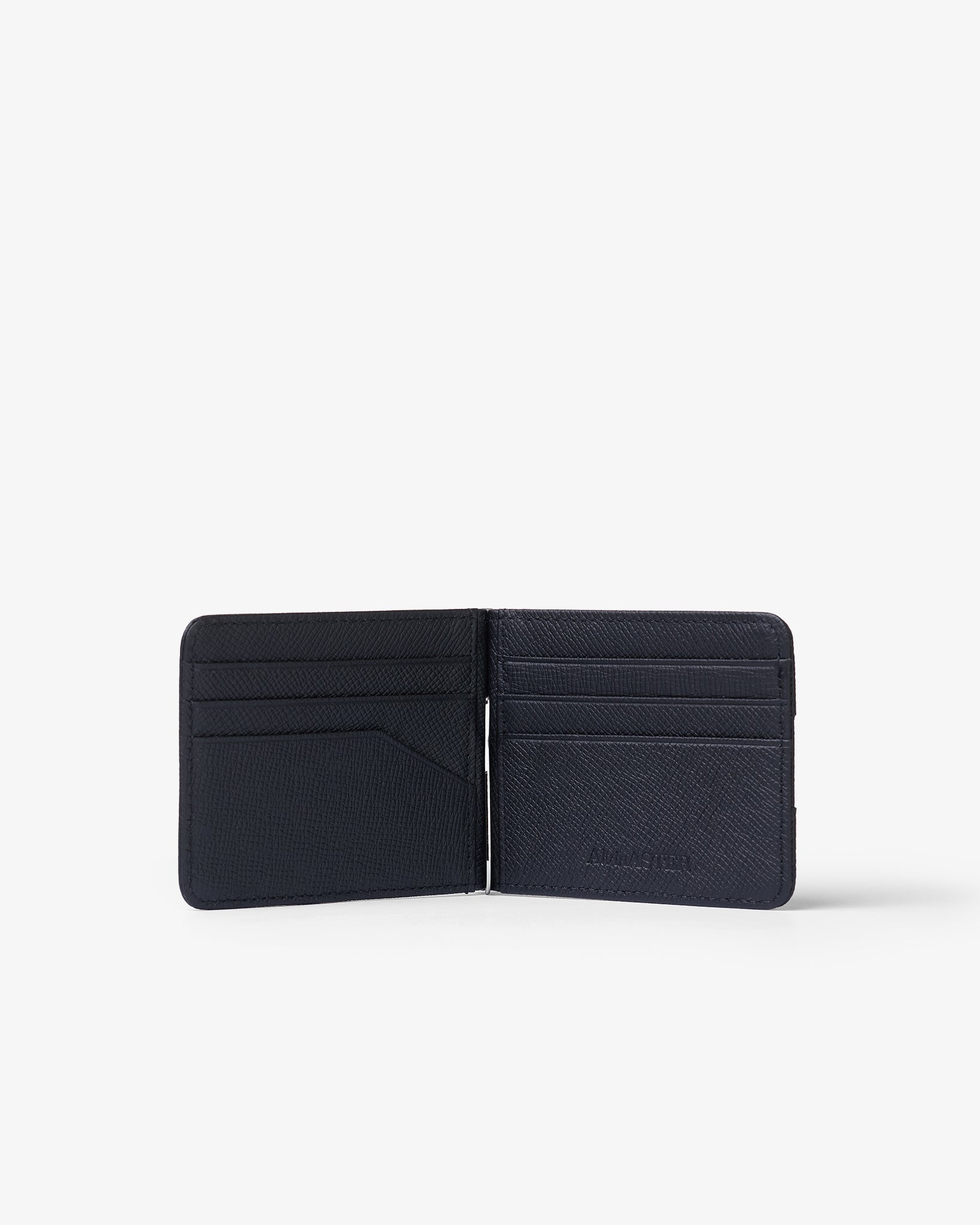 BILL CLIP WALLET in BLACK FINE GRAINED