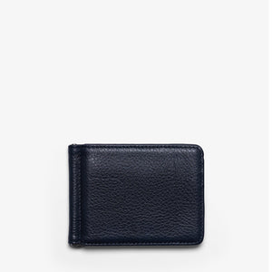 BILL CLIP WALLET in NAVY GRAINED