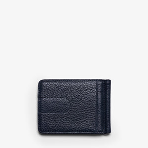 BILL CLIP WALLET in NAVY GRAINED