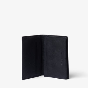 MULTI CARD WALLET in BLACK FINE GRAINED