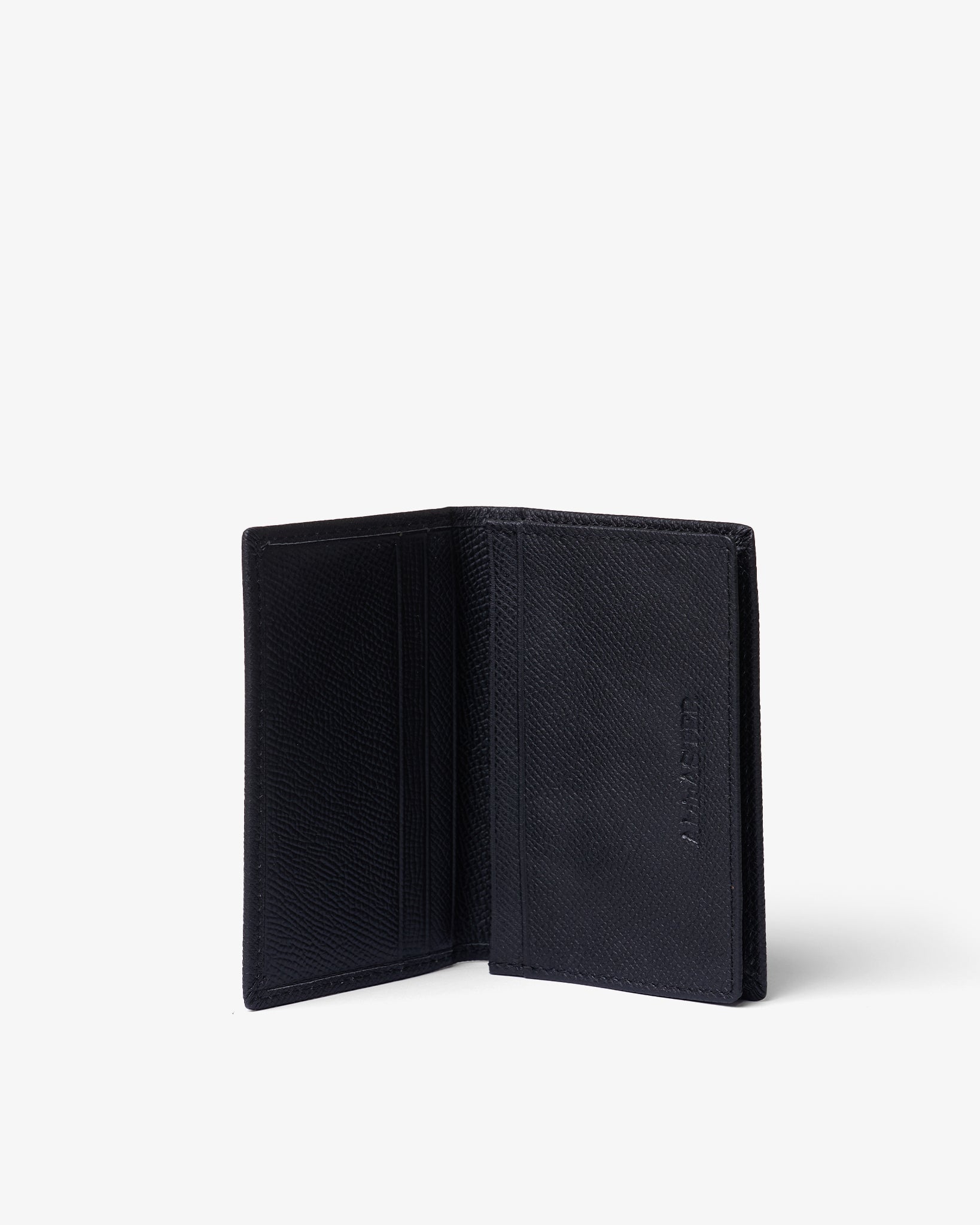 MULTI CARD WALLET in BLACK FINE GRAINED