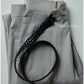 BRAIDED LEATHER BELT in BLACK