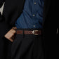 BRAIDED LEATHER BELT in BROWN