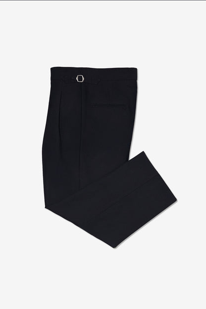 DOUBLE PLEATED TROUSERS in BLACK
