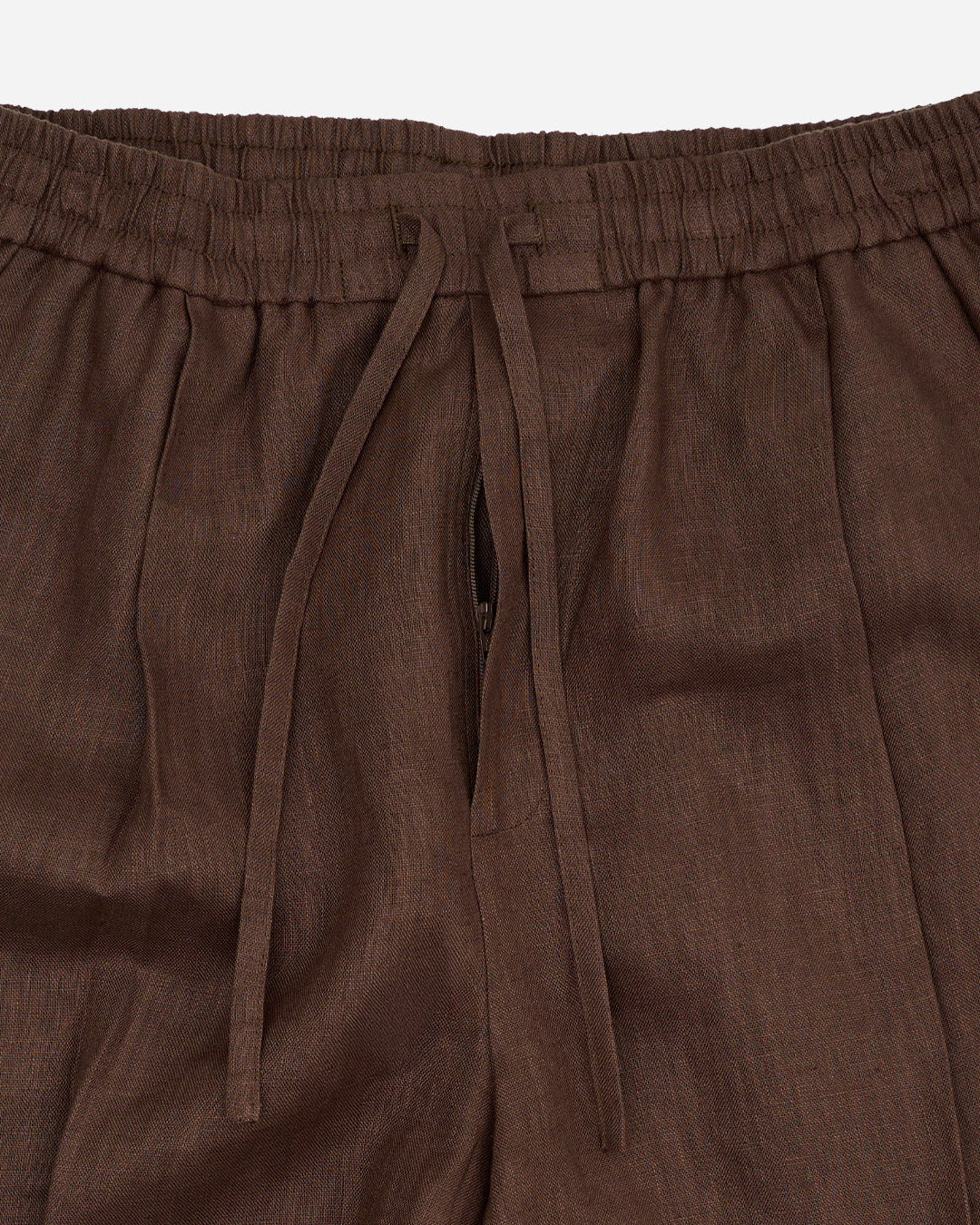 RELAXED FIT SHORTS in CEDAR BROWN LINEN