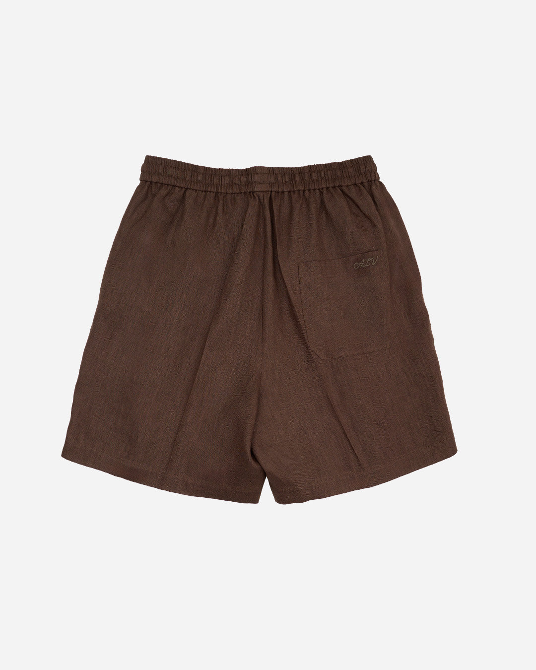 RELAXED FIT SHORTS in CEDAR BROWN LINEN