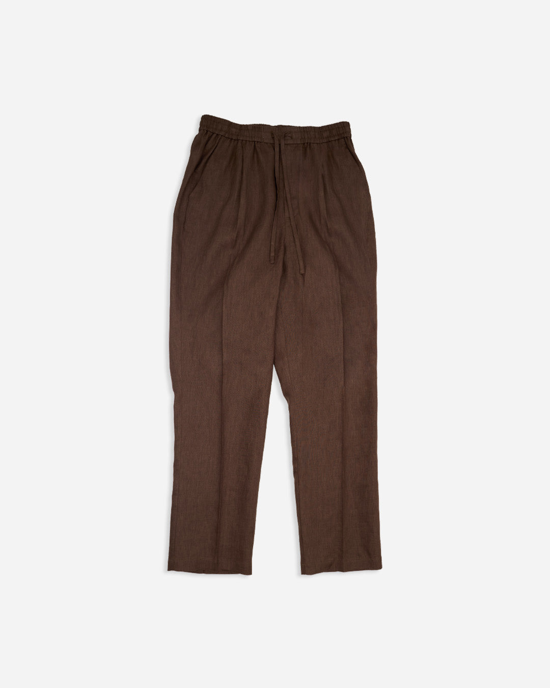 RELAXED FIT TROUSER in CEDAR BROWN LINEN
