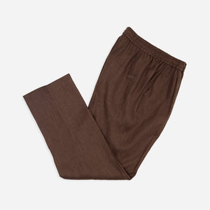 RELAXED FIT TROUSER in CEDAR BROWN LINEN
