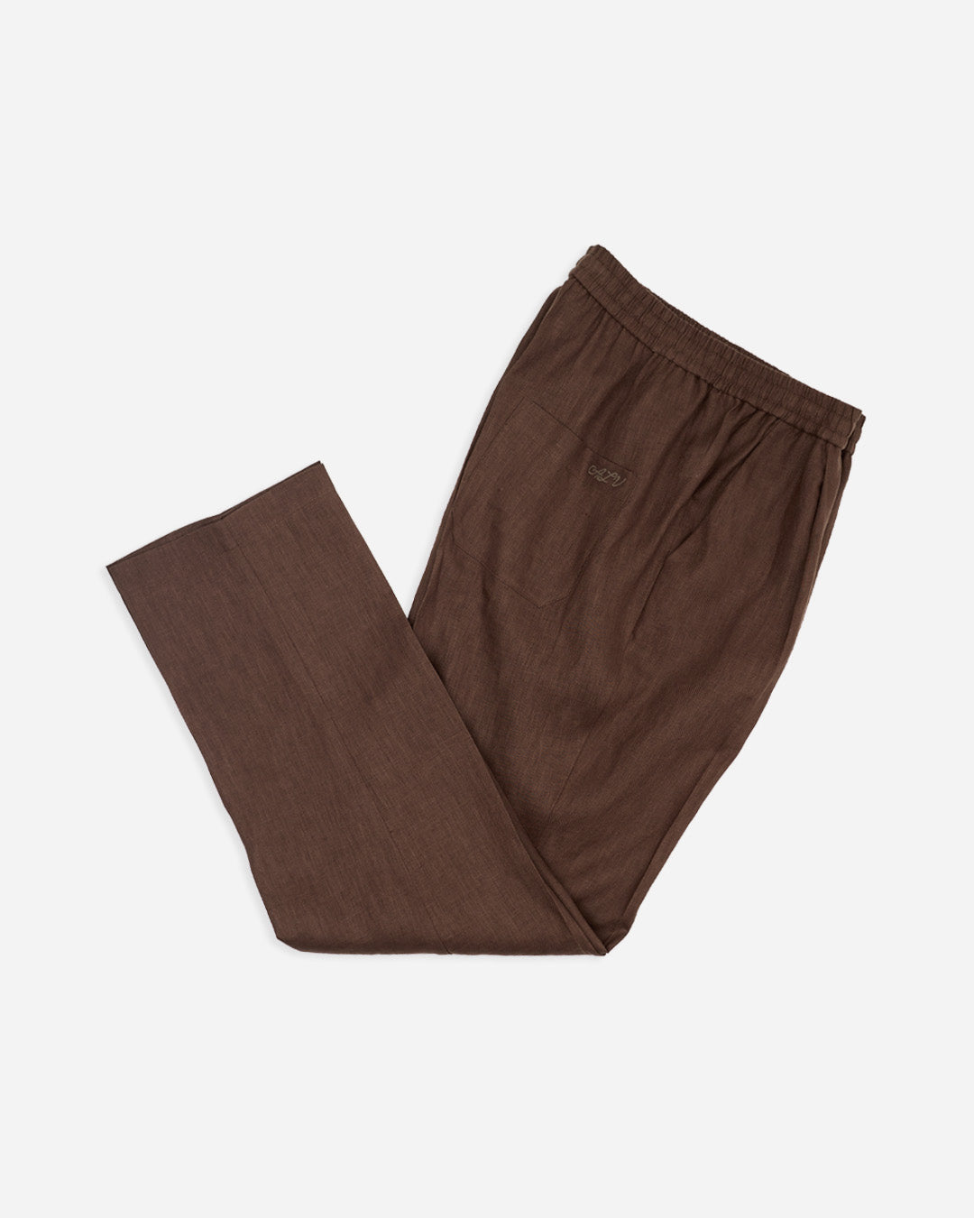 RELAXED FIT TROUSER in CEDAR BROWN LINEN