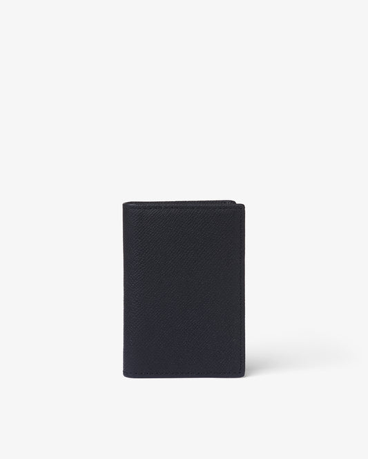 MULTI CARD WALLET in BLACK FINE GRAINED