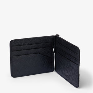 BILL CLIP WALLET in BLACK GRAINED
