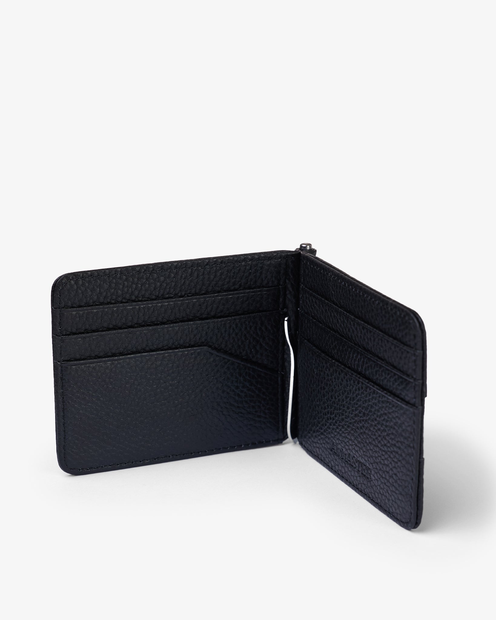 BILL CLIP WALLET in BLACK GRAINED