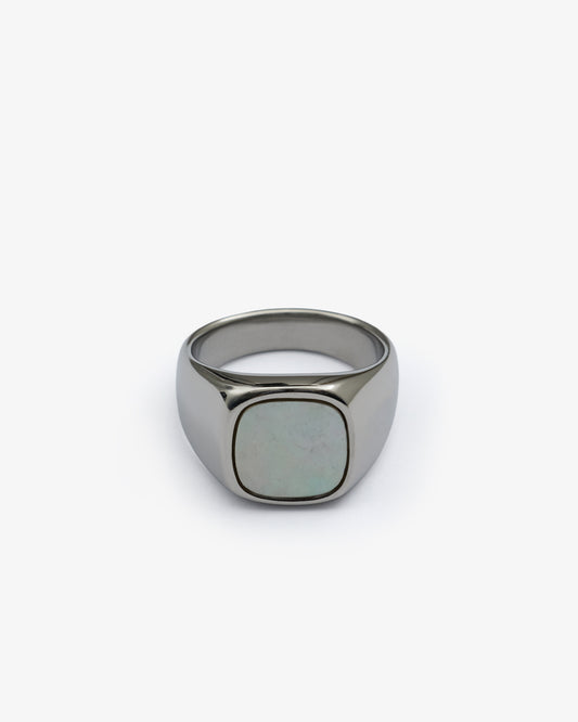 Mother of Pearl Cushion Signet Ring