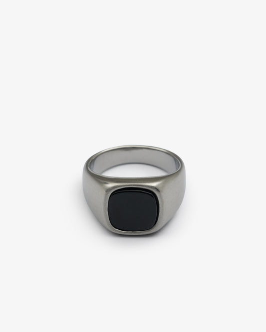 ONYX CUSHION SIGNET RING