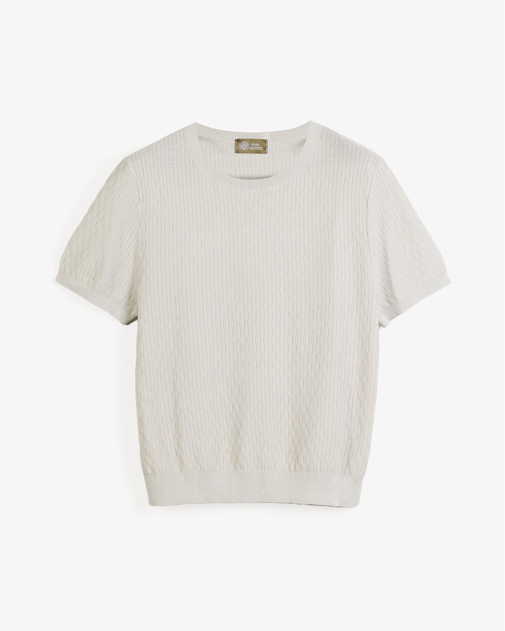 CREW NECK KNIT TEE in ECRU