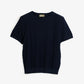 CREW NECK KNIT TEE in NAVY