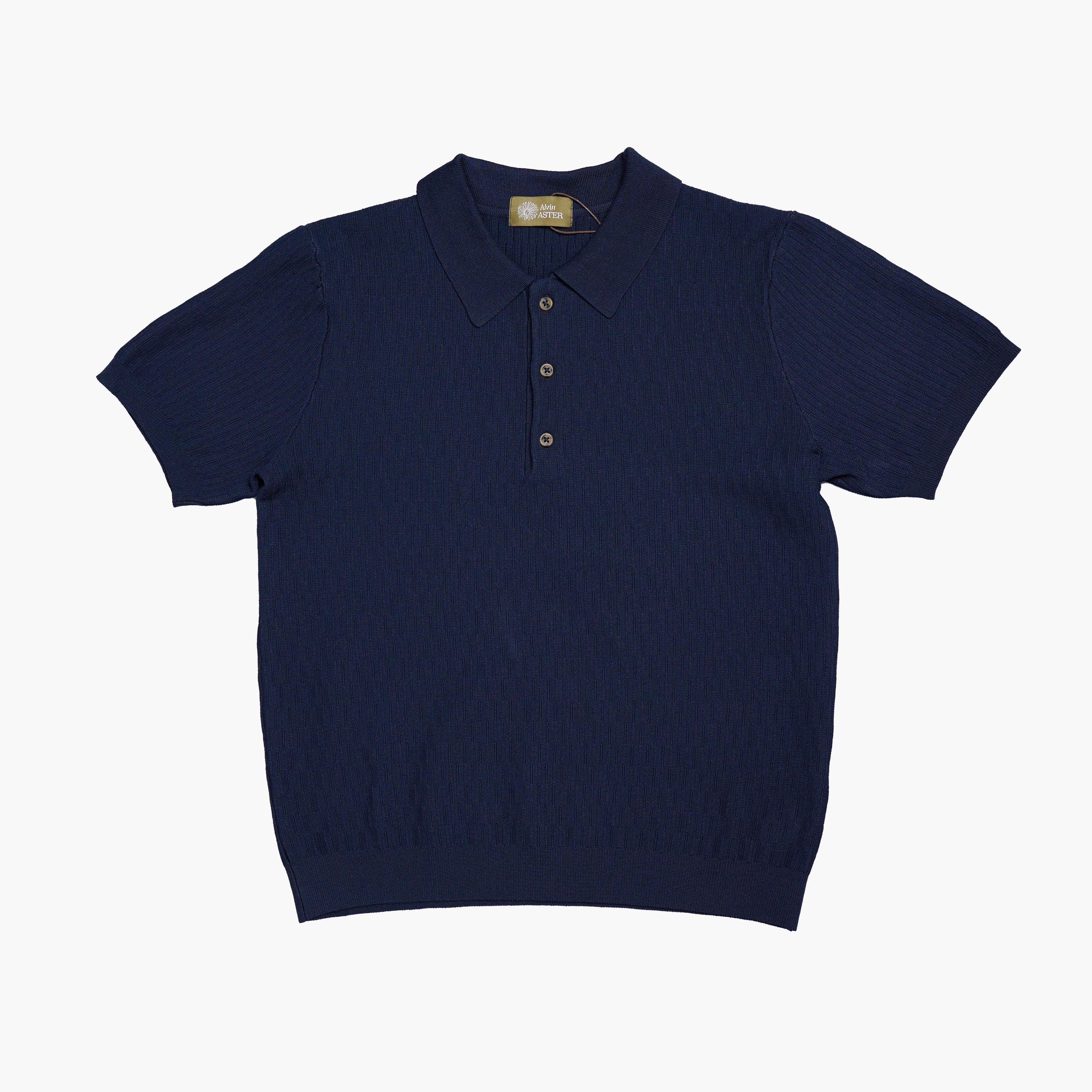 KNITTED POLO SHIRT in NAVY