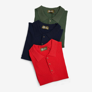 KNITTED POLO SHIRT IN YAM ORANGE