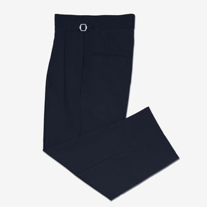 DOUBLE PLEATED TROUSERS in NAVY