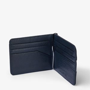 BILL CLIP WALLET in NAVY GRAINED