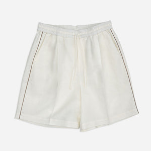 RELAXED FIT SHORTS in OFF-WHITE LINEN