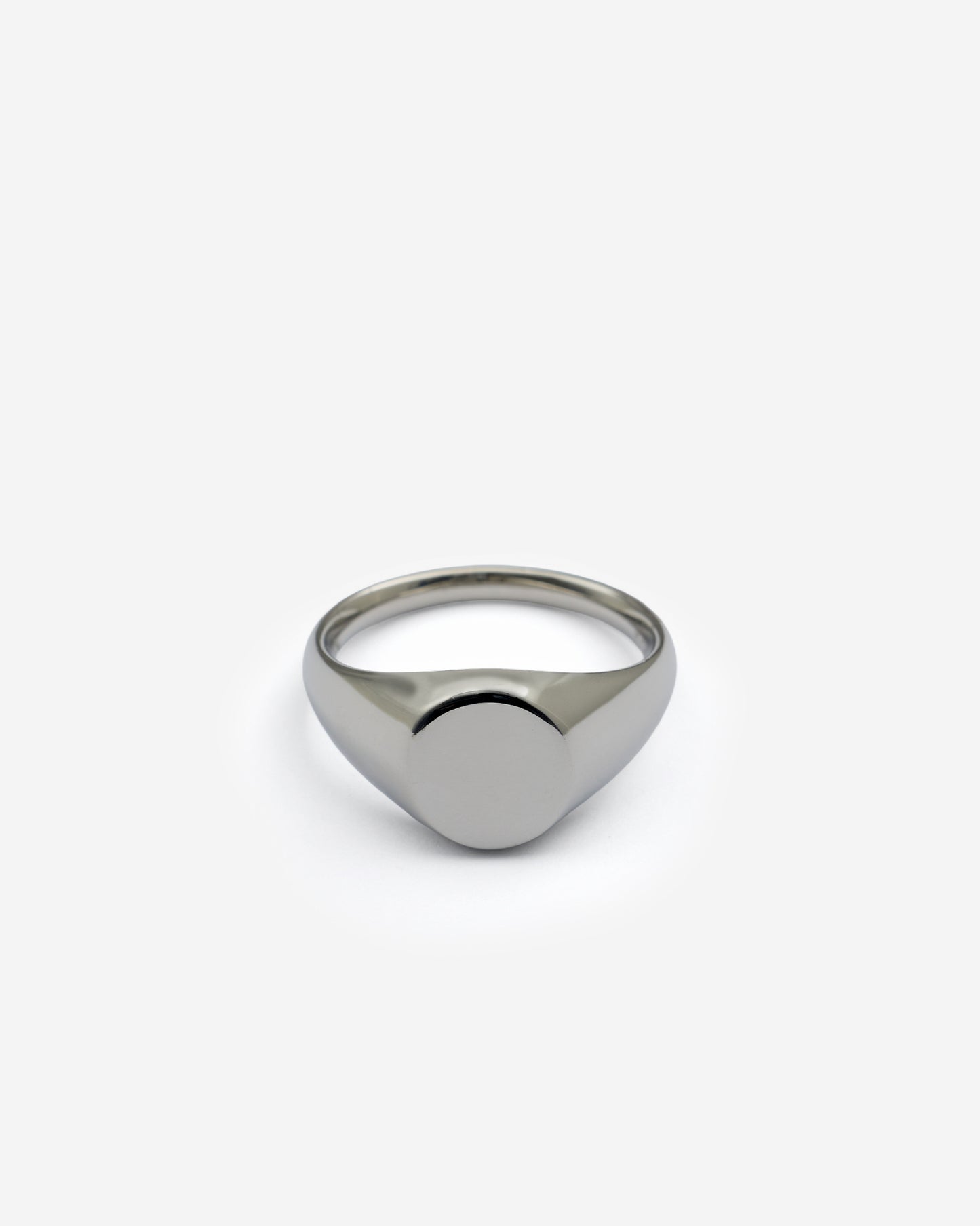 SILVER OVAL SIGNET RING