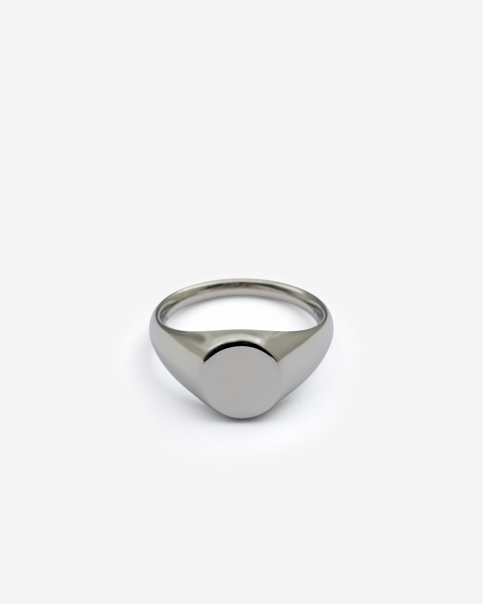 SILVER OVAL SIGNET RING