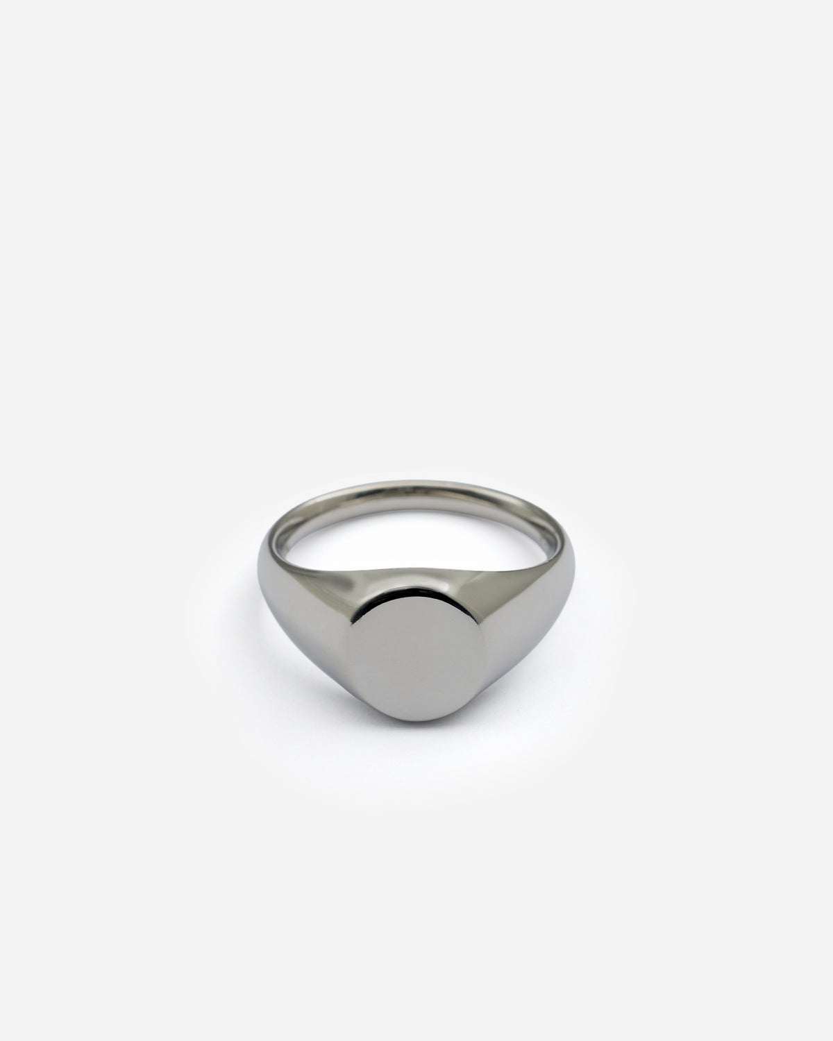 SILVER OVAL SIGNET RING
