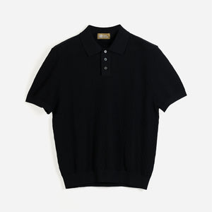 KNITTED POLO SHIRT in BLACK