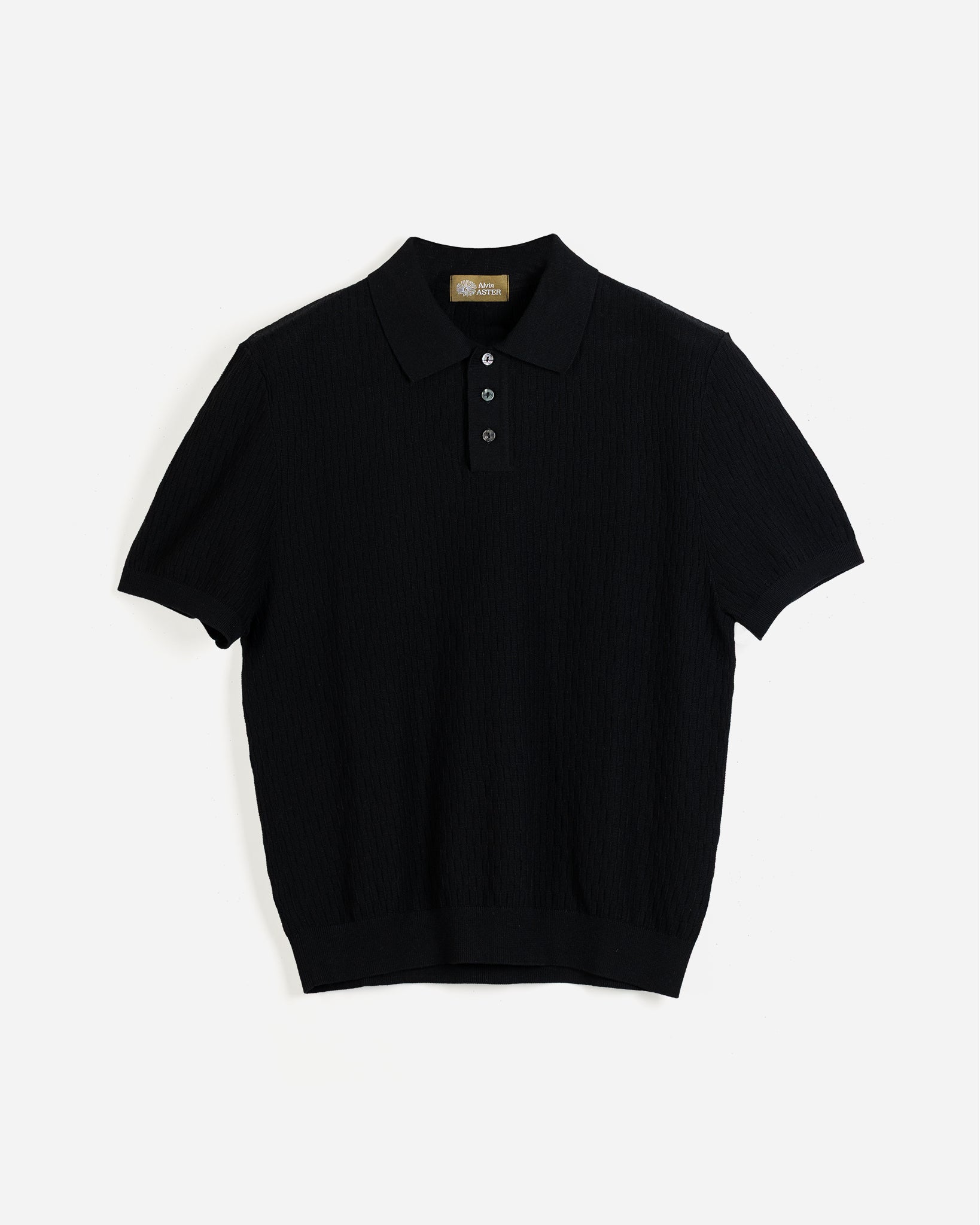 KNITTED POLO SHIRT in BLACK