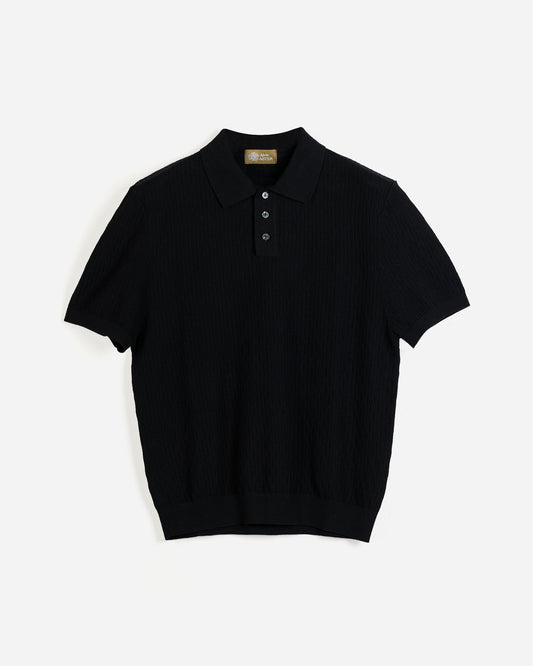 KNITTED POLO SHIRT in BLACK