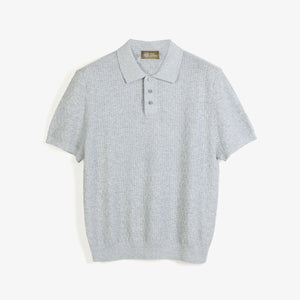KNITTED POLO SHIRT in GREY